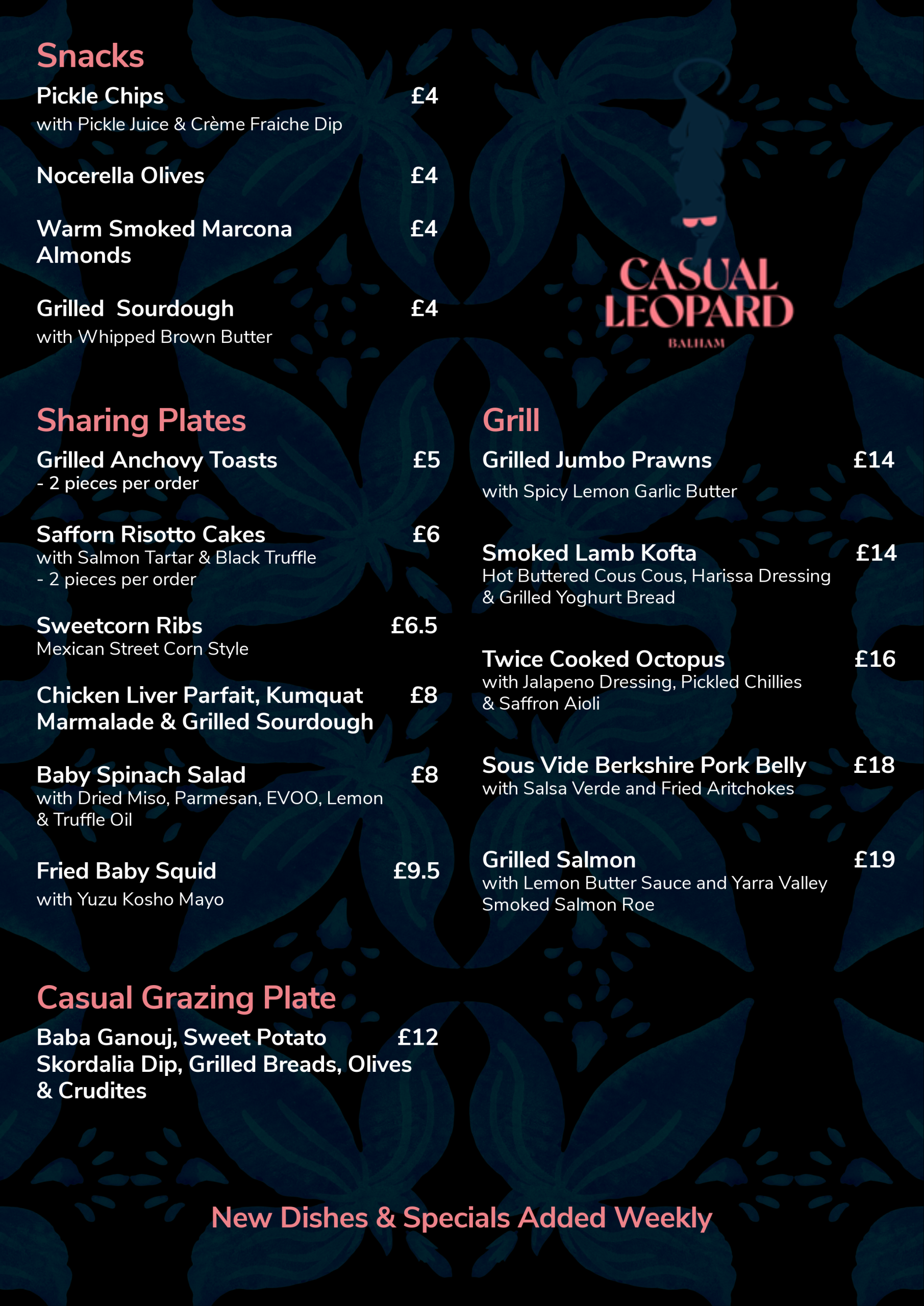 Casual Leopard Front Menu